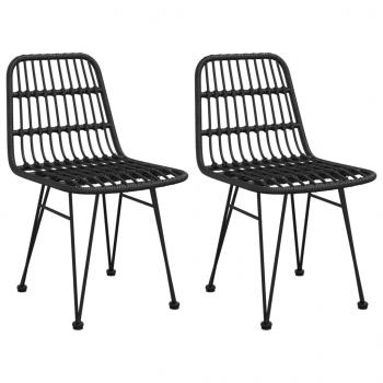 Gartenstühle 2 Stk. Schwarz 48x62x84 cm PE-Rattan