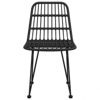 Gartenstühle 2 Stk. Schwarz 48x62x84 cm PE-Rattan