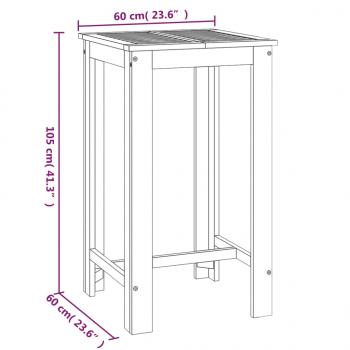 Garten-Bartisch 60x60x105 cm Massivholz Akazie 