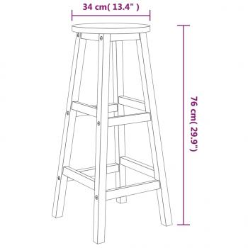 3-tlg. Bar-Set Massivholz Akazie 