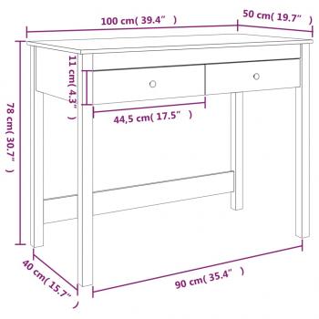 Schreibtisch mit Schubladen 100x50x78 cm Massivholz Kiefer