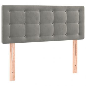 Boxspringbett mit Matratze Hellgrau 90x190 cm Samt