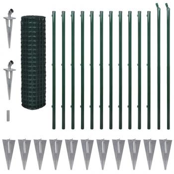 Eurozaun Stahl 25 x 1,5 m Grün