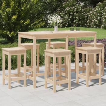 ARDEBO.de - 7-tlg. Gartenbar-Set Massivholz Kiefer