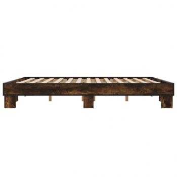 Bettgestell Räuchereiche 200x200 cm Holzwerkstoff und Metall