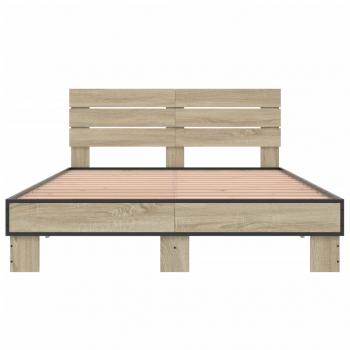 Bettgestell Sonoma-Eiche 140x190 cm Holzwerkstoff und Metall