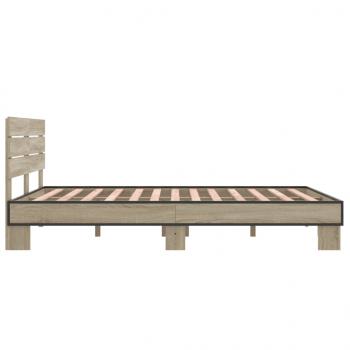 Bettgestell Sonoma-Eiche 140x190 cm Holzwerkstoff und Metall