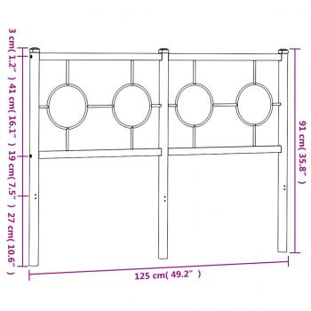 Kopfteil Metall Schwarz 120 cm