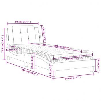 Bett mit Matratze Cappuccino-Braun 90x200 cm Kunstleder