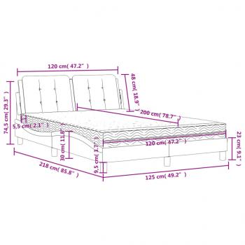 Bett mit Matratze Braun 120x200 cm Kunstleder