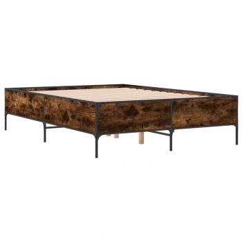 Bettgestell Räuchereiche 120x190 cm Holzwerkstoff und Metall