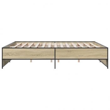 Bettgestell Sonoma-Eiche 180x200 cm Holzwerkstoff und Metall