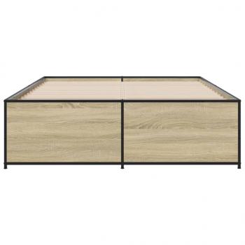 Bettgestell Sonoma-Eiche 120x190 cm Holzwerkstoff und Metall