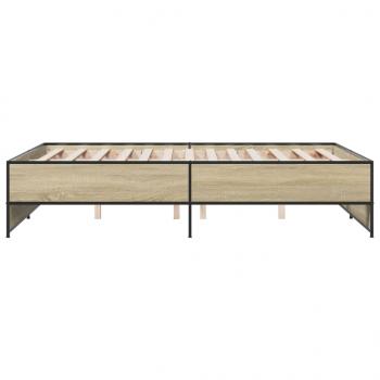 Bettgestell Sonoma-Eiche 120x190 cm Holzwerkstoff und Metall