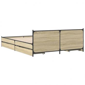 Bettgestell mit Schubladen Sonoma-Eiche 135x190cm Holzwerkstoff