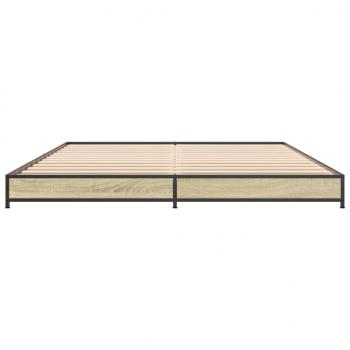 Bettgestell Sonoma-Eiche 140x190 cm Holzwerkstoff und Metall