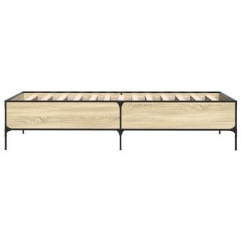 Bettgestell Sonoma-Eiche 90x190 cm Holzwerkstoff und Metall