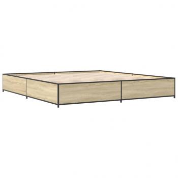 Bettgestell Sonoma-Eiche 160x200 cm Holzwerkstoff und Metall