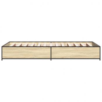 Bettgestell Sonoma-Eiche 90x190 cm Holzwerkstoff und Metall