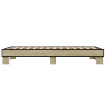 Bettgestell Sonoma-Eiche 75x190 cm Holzwerkstoff und Metall