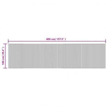 Teppich Rechteckig Dunkelbraun 100x400 cm Bambus