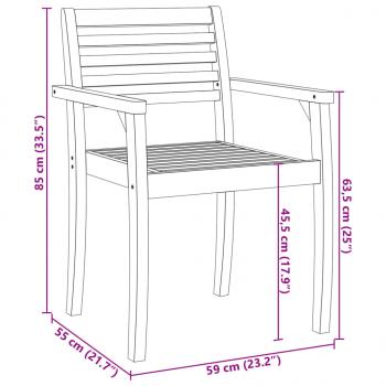 Gartenstühle 4 Stk. 59x55x85 cm Massivholz Akazie