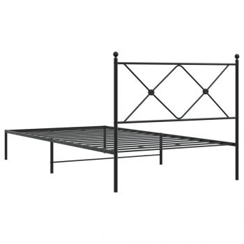 Bettgestell mit Kopfteil Metall Schwarz 100x190 cm