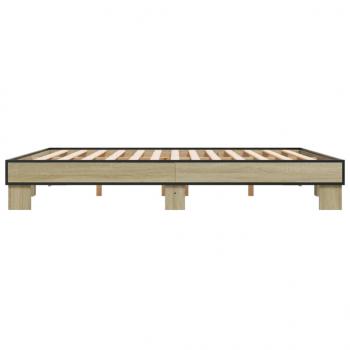 Bettgestell Sonoma-Eiche 160x200 cm Holzwerkstoff und Metall