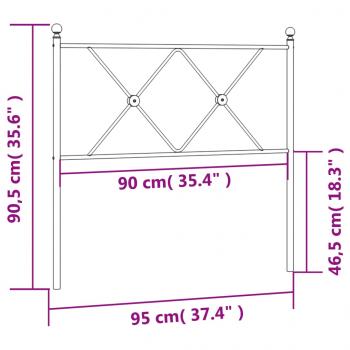 Kopfteil Metall Schwarz 90 cm