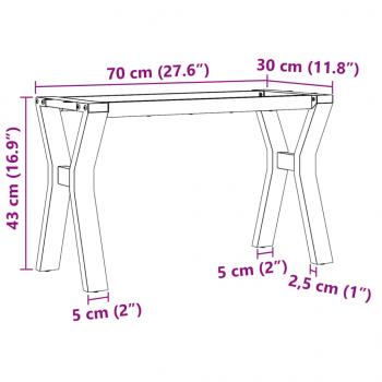 Couchtisch-Gestell in Y-Form 70x30x43 cm Gusseisen