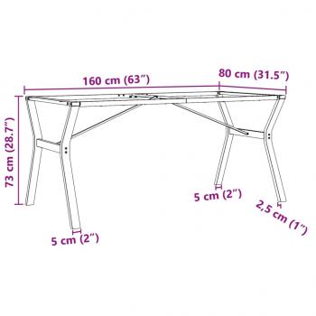 Esstisch-Gestell in Y-Form 160x80x73 cm Gusseisen