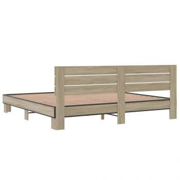 Bettgestell Sonoma-Eiche 180x200 cm Holzwerkstoff und Metall