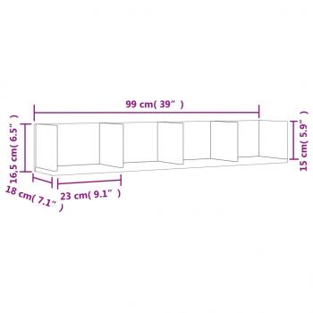 Wandschrank Betongrau 99x18x16,5 cm Holzwerkstoff