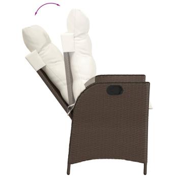 7-tlg. Garten-Essgruppe mit Kissen Braun Poly Rattan