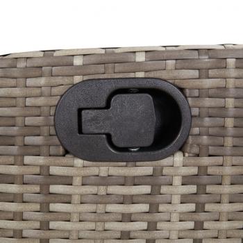 5-tlg. Garten-Essgruppe mit Kissen Grau Poly Rattan