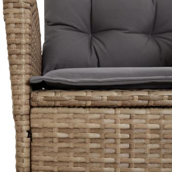 5-tlg. Garten-Essgruppe mit Kissen Beige Poly Rattan