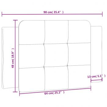 Kopfteil-Kissen Weiß und Schwarz 90 cm Kunstleder