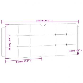 Kopfteil-Kissen Grau 140 cm Kunstleder