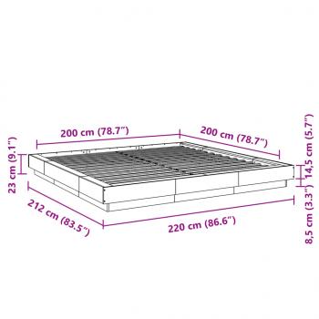 Bettgestell Räuchereiche 200x200 cm Holzwerkstoff