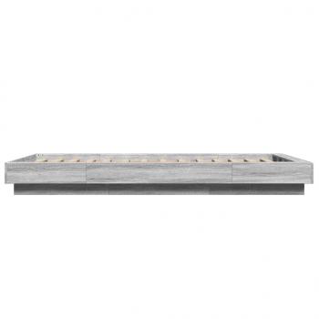 Bettgestell mit LED Grau Sonoma 90x190 cm Holzwerkstoff