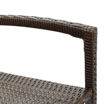 3-tlg. Gartenbar-Set Braun Massivholz Akazie und Poly Rattan