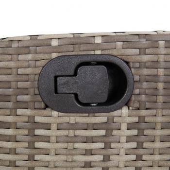 3-tlg. Garten-Essgruppe mit Kissen Grau Poly Rattan