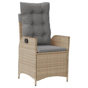 4-tlg. Garten-Essgruppe mit Kissen Beige Poly Rattan