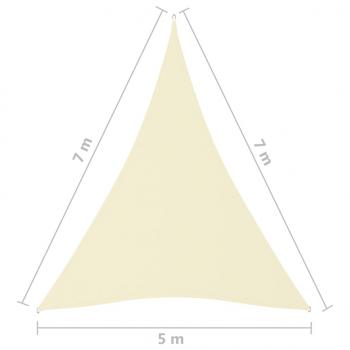 Sonnensegel Oxford-Gewebe Dreieckig 5x7x7 m Creme