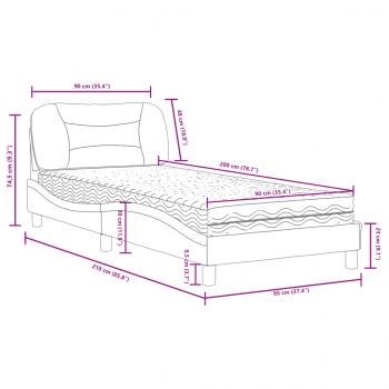 Bett mit Matratze Braun 90x200 cm Kunstleder