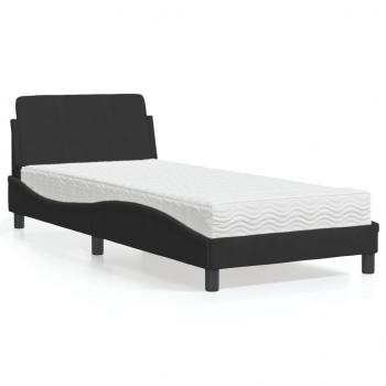 ARDEBO.de - Bett mit Matratze Schwarz 80x200 cm Samt