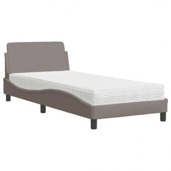 Bett mit Matratze Taupe 90x200 cm Stoff