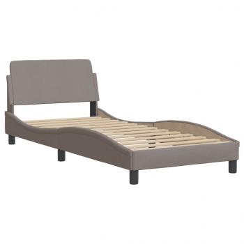 Bett mit Matratze Taupe 90x200 cm Stoff