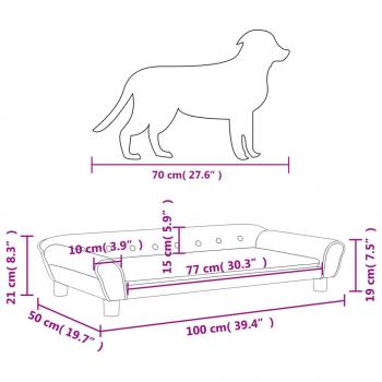 Hundebett Dunkelgrau 100x50x21 cm Samt