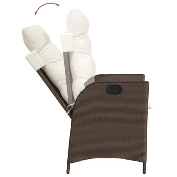 9-tlg. Garten-Essgruppe mit Kissen Braun Poly Rattan